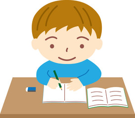 勉強する男の子
