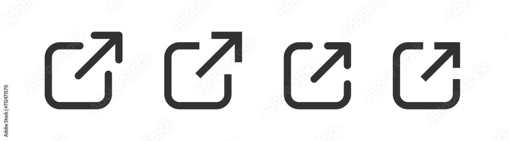 Wall mural external link icon. share interface button. page open in the new window. vector illustration.