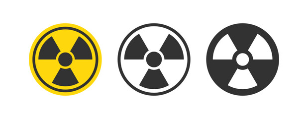 Radiation sign. Nuclear hazard icon. Radioactive warning. Toxic danger. Vector illustration.