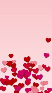 vertical happy valentines day hearts 4k animation, love and romance love concept stop motion social media design element