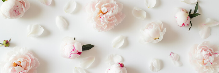 pink and white peonies background