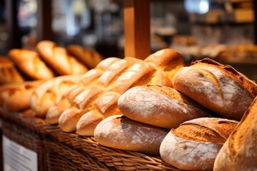 Assorted Breads in a Basket - Freshly Baked Loaves, Baguettes, Rolls, and Buns for Your Enjoyment