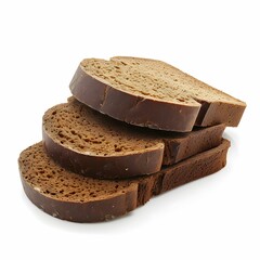 Pumpernickel Bread Isolated  on White Background