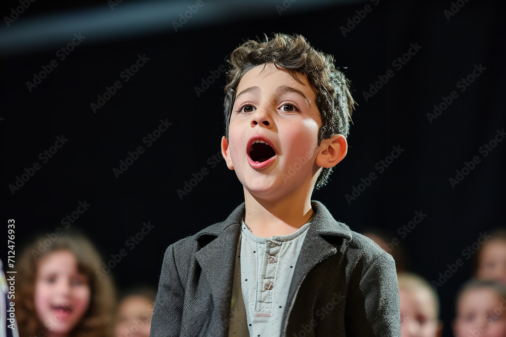 Canvas Prints child singing