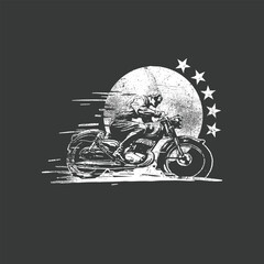 Retro Rebel Rides: Vintage Biker Illustration