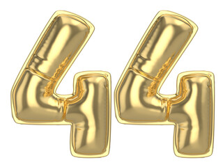 44 Gold 3D Number