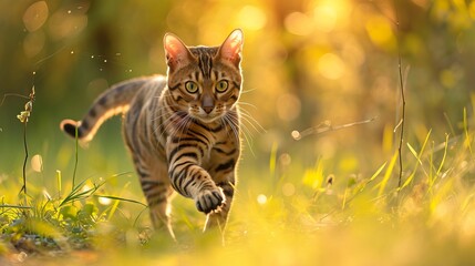 Portrait of a Bengal cat outdoor