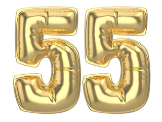 55 Gold 3D Number