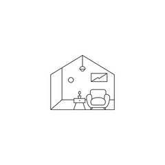 minimalist property interior icon logo design vector