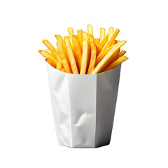 Testy french fries with ketchup on transparent White background,Generative Ai