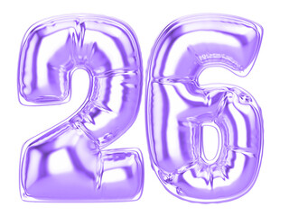 38 Purple 3D Number