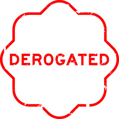Fototapeta premium Grunge red derogated word rubber seal stamp on white background