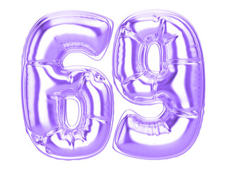 81 Purple 3D Number