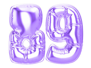 Balloon 0 Numer Purple 3D Render