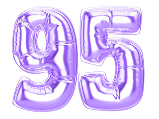 Balloon 6 Numer Purple 3D Render