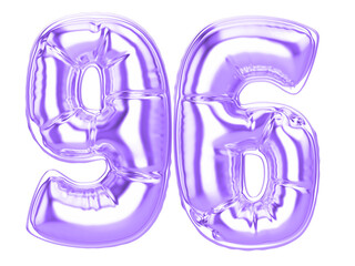 Balloon 7 Numer Purple 3D Render