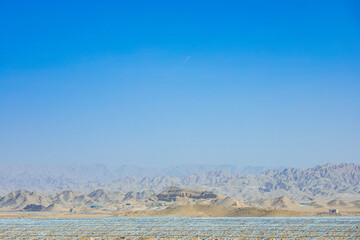 Baiyin City, Gansu Province - Wind turbines and Gobi scenery