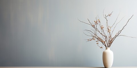 Simplistic interior design featuring branches in a vase.
