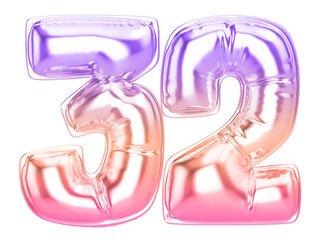 32 Gradient 3D Number
