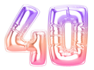 40 Gradient 3D Number