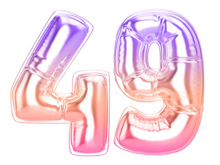 49 Gradient 3D Number