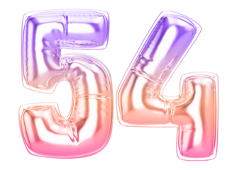 54 Gradient 3D Number