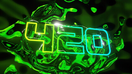 Electric Alchemy, Psychedelic Haze: Groovy metal threads entwine a blazing neon 