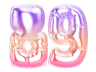 89 Gradient 3D Number