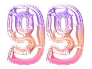 Obraz premium 99 Gradient 3D Number
