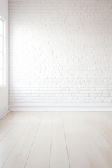 Minimalist Empty White Room with Clean Wooden Floor
