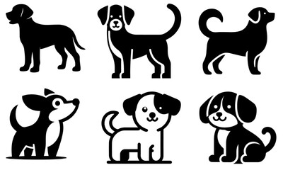 Logo silhouettes set of dogs