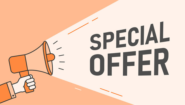 Banner Special offer, advertisement. Promotion poster template with limited time super sale. Color of the year style. Flat vector illustration