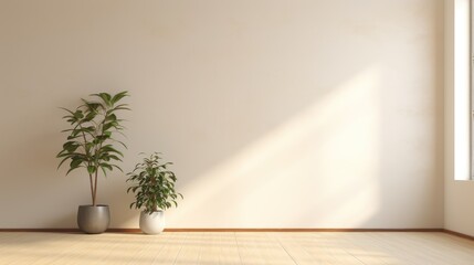 Many different houseplants in pots on floor near white wall indoors, space for text