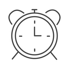 Vector illustration. Clock flat icon. Gray icon on isolated on white background. Perfect for your creative idea.