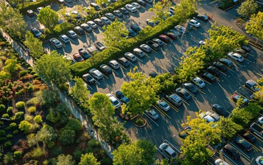 A rewilding initiative transforming unused parking lots into rewilded area