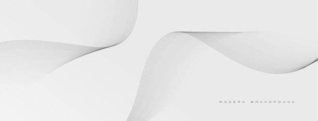 Abstract smooth wave on a white background. Dynamic sound wave. Design element. Vector illustration.