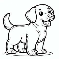 Fototapeta premium Cute dog coloring for kids to painting