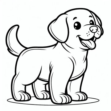 Cute dog coloring for kids to painting