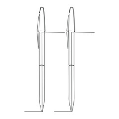Education Pen continuous single line outline vector art drawing and simple one line minimalist design
