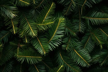Nature's Embrace: Lush Pine Tree Branches Close-Up
