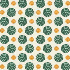 Volleyball green yellow concept trendy repeating pattern vector illustration background
