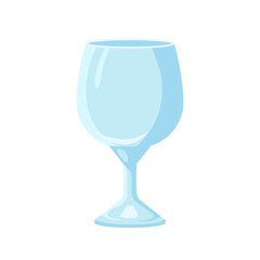 Glass for alcohol and non alcohol drinks in flat style on white background for icons, webs, apps