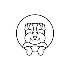 dog pets cute flat mascot icon logo design vector