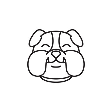 dog pets cute flat mascot icon logo design vector