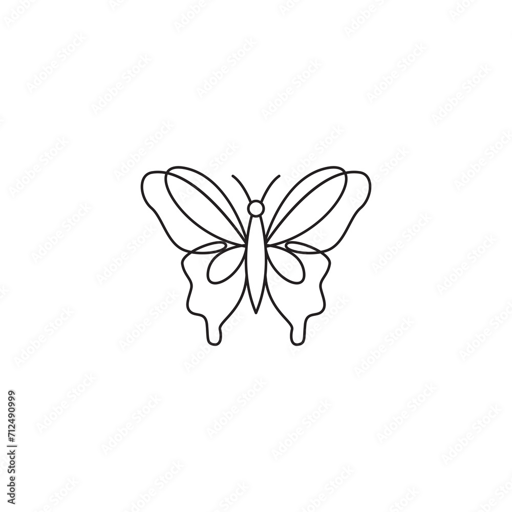 Wall mural beauty butterfly icon logo design vector