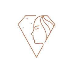women diamond icon logo design vector