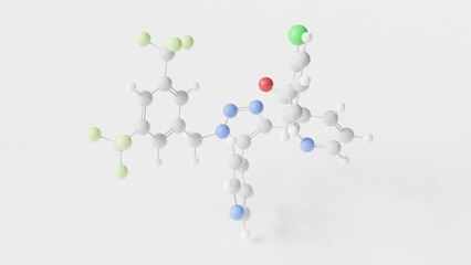 tradipitant molecule 3d, molecular structure, ball and stick model, structural chemical formula neurokinin 1 antagonist