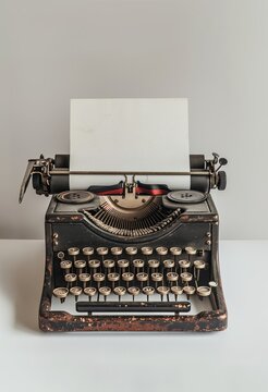 old typewriter with paper, generative ai