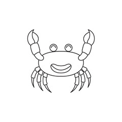 seafood crab cartoon icon logo design vector