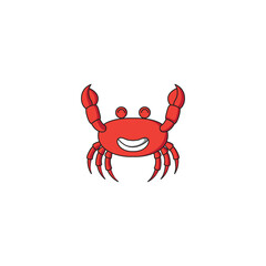 seafood crab cartoon icon logo design vector